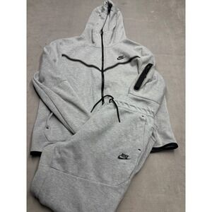 Nike Tech Fleece Full Zip Hoodie And Jogger Pants Set Grey Men's XL Windrunner